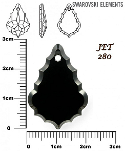 SWAROVSKI  6091 Baroque Pendant barva JET velikost 28mm