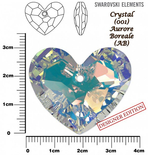 SWAROVSKI 6264 Truly in Love Heart barva CRYSTAL AURORE BOREALE velikost 36mm.