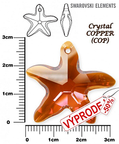 SWAROVSKI Starfish Pendant barva CRYSTAL COPPER velikost 28mm.