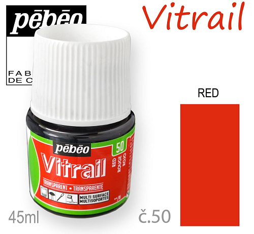 Barva na sklo VITRAIL č.50 Red objem 45ml