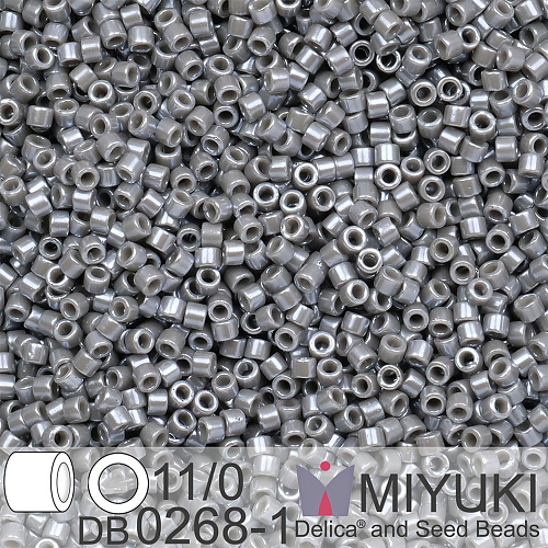 Korálky Miyuki Delica 11/0. Barva Op Smoke Luster  DB0268-1. Balení 5g