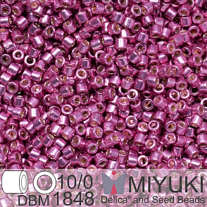 Korálky Miyuki Delica 10/0. Barva Duracoat Galvanized Dusty Orchid DBM1848. Balení 5g.