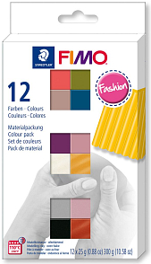 FIMO Soft Fashion v balení 12 barevných bloků FIMO po 25g.