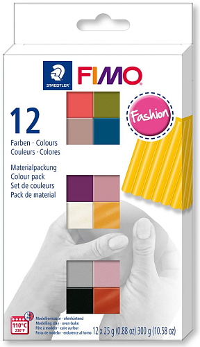 FIMO Soft Fashion v balení 12 barevných bloků FIMO po 25g.