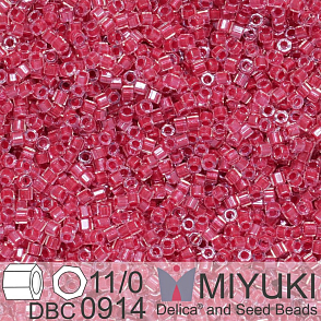 Korálky Miyuki Delica (fazetované) 11/0. Barva Sparkling Rose Lined Crystal Cut DBC0914. Balení 5g.