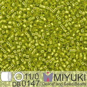 Korálky Miyuki Delica 11/0. Barva S/L Chartreuse DB0147. Balení 5g.
