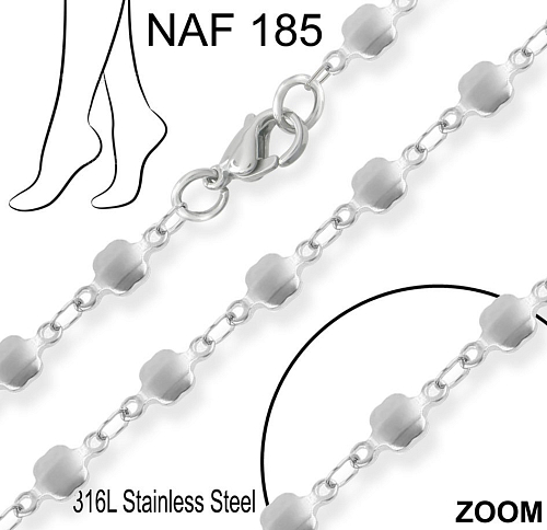 Náramek na nohu NAF 185. Materiál Chirurgická ocel. Délka 26cm.