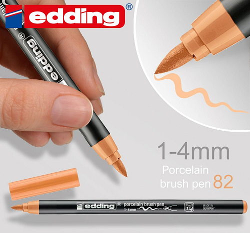 Vypalovací barva na PORCELÁN Fix (popisovač). Šířka 1-4mm odstín č.82 Meruňková