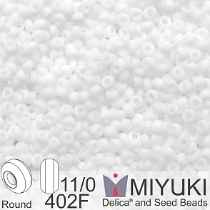 Korálky Miyuki Round 11/0. Barva 0402F Matte White Balení 5g.