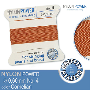 NYLON Power velmi pevná nit GRIFFIN síla nitě 0,60mm barva Cornelian