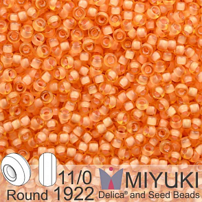 Korálky Miyuki Round 11/0. Barva 1922 SF Peach Lined Lt Topaz . Balení 5g