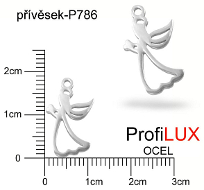 Přívěsek Chirurgická Ocel ozn-P786 ANDĚL se srdcem velikost 18x10mm. Řada přívěsků ProfiLUX