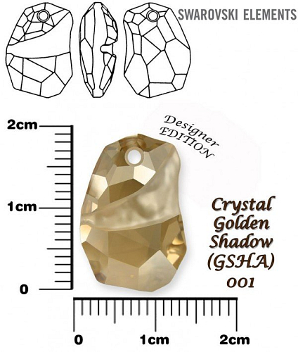 SWAROVSKI Divine Rock Pendant 6191 barva GOLDEN SHADOW velikost 19mm.