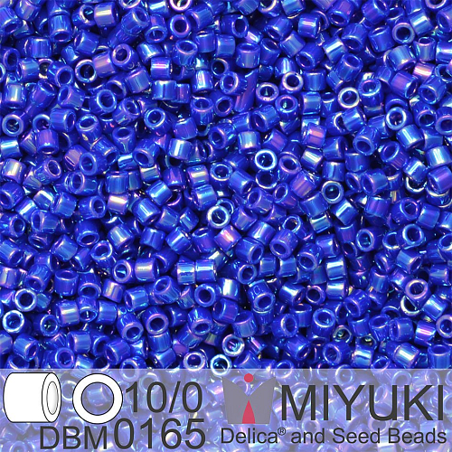 Korálky Miyuki Delica 10/0. Barva Opaque Cobalt AB DBM0165. Balení 5g.
