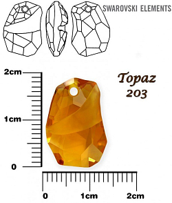 SWAROVSKI Divine Rock Pendant 6191 barva TOPAZ velikost 19mm.