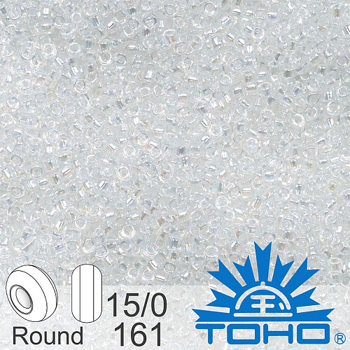 Korálky TOHO tvar ROUND (kulaté). Velikost 15/0. Barva č. 161-Trans-Rainbow Crystal . Balení 5g.
