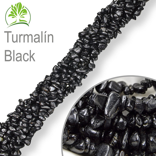 Návlek z tromlovaných kamenů délka 80cm Turmalín Black