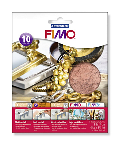 FIMO kovové plátky měděný, 10 ks 14x14cm