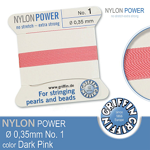 NYLON Power velmi pevná nit GRIFFIN síla nitě 0,35mm barva Dark Pink