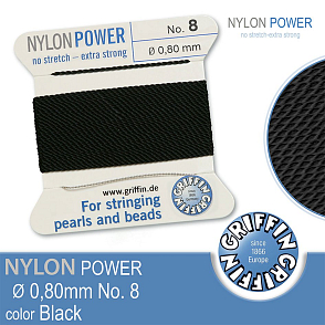 NYLON Power velmi pevná nit GRIFFIN síla nitě 0,80mm Barva Black