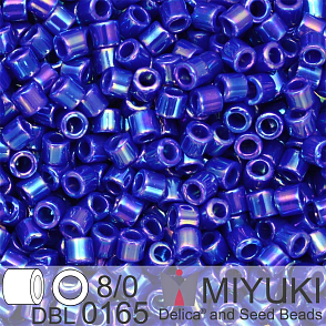 Korálky Miyuki Delica 8/0. Barva Opaque Cobalt AB  DBL0165 Balení 5g.