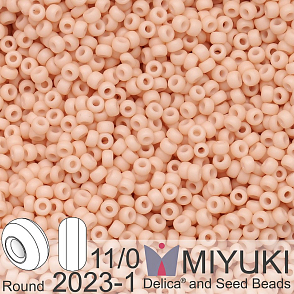 Korálky Miyuki Round 11/0. Barva 2023-1 Matte Opaque Blush. Balení 5g.