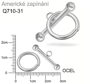 Zapínání Americké CHIRURGICKÁ OCEL ozn.-STAS-Q710-31. Velikost pr.15mm + tyčka 25mm