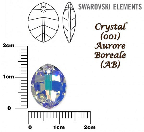 SWAROVSKI Pure Leaf Pendant barva CRYSTAL AURORE BOREALE velikost 14mm.
