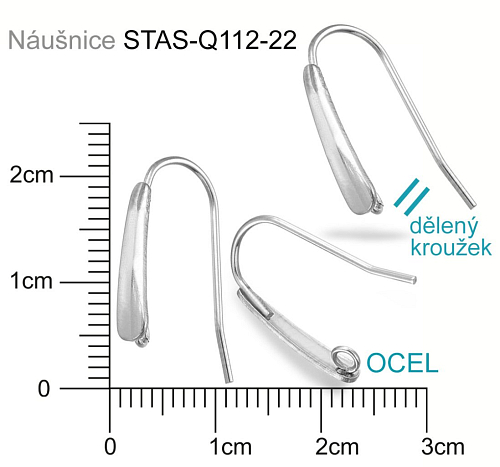 AFROHÁČEK s ozdobným štítkem a očkem  mat.OCEL ozn.-STAS-Q112-22