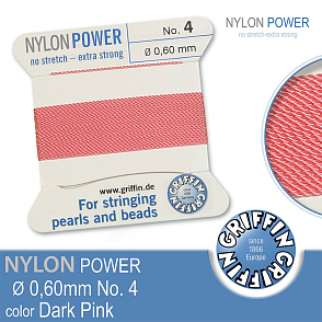NYLON Power velmi pevná nit GRIFFIN síla nitě 0,60mm barva Dark Pink