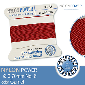 NYLON Power velmi pevná nit GRIFFIN síla nitě 0,70mm barva Garnet