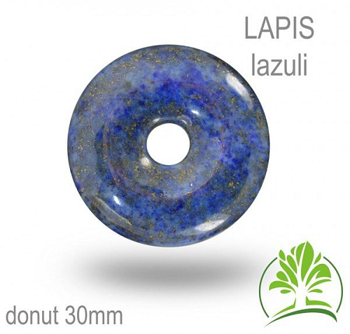 Kámen LAPIS LAZULI donut-o pr. 30mm tl.4,5mm