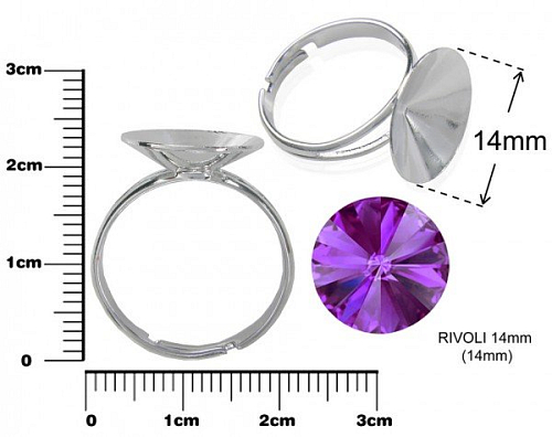 Prsten na RIVOLKY pr.14mm. Barva rhodium.