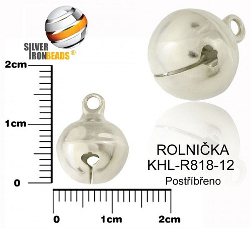 ROLNIČKA ozn. KHL-R818-12. Velikost pr.12mm. Barva stříbrná.