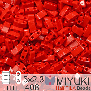Korálky Miyuki Half Tila. Barva Op Red HTL 408 Balení 3g