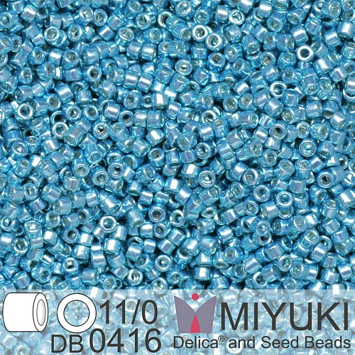 Korálky Miyuki Delica 11/0. Barva Galvanized Sea Foam DB0416 Balení 5g
