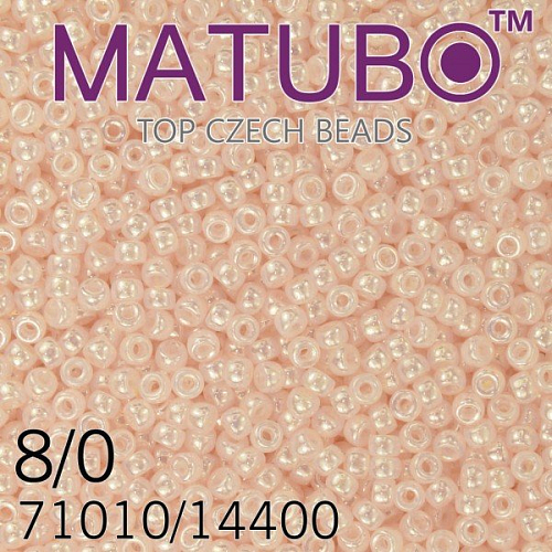 Korálky MATUBO™ mačkané rokajlové korálky. Velikost 8/0 (3,1mm). Barva 71010/14400 RŮŽE OPÁL+BÍLÝ LISTR. Balení 10g.
