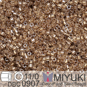 Korálky Miyuki Delica (fazetované) 11/0. Barva Sparkling Beige Lined Crystal Cut DBC0907. Balení 5g.