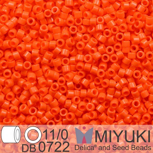 Korálky Miyuki Delica 11/0. Barva Op Orange DB0722. Balení 5g.
