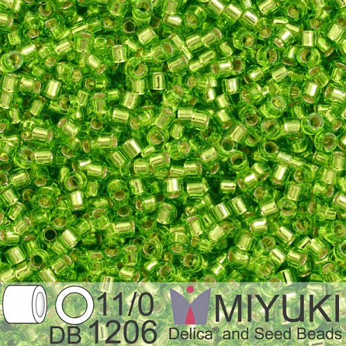 Korálky Miyuki Delica 11/0. Barva S/L Lime DB1206. Balení 5g