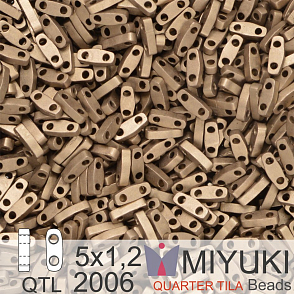 Korálky Miyuki QuarterTila. Barva Matte Metallic Dark Bronze QTL 2006 Balení 3g