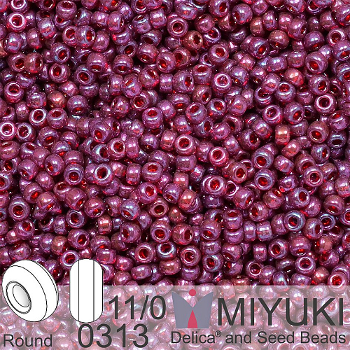 Korálky Miyuki Round 11/0. Barva 0313 Gold Luster Cranberry. Balení 5g