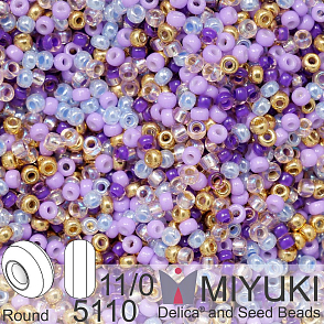 Korálky Miyuki Round 11/0. Barva Lilac Dreams Mix 5110. Balení 5g.