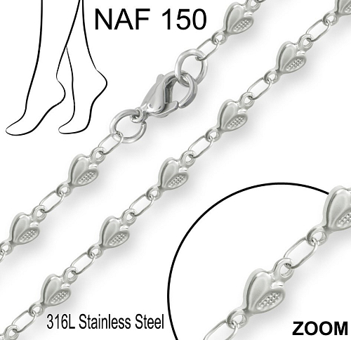 Náramek na nohu NAF 150. Materiál Chirurgická ocel. Délka 26cm.