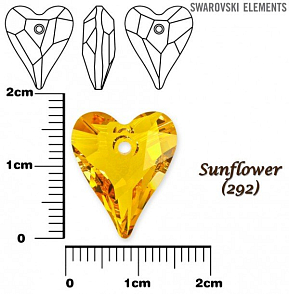 SWAROVSKI Wild Heart Pendant barva SUNFLOWER velikost 17mm