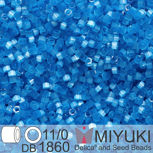 Korálky Miyuki Delica 11/0. Barva Silk Inside Dyed Delphinium DB1860. Balení 5g.