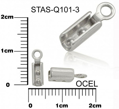 Koncovka CHIRURGICKÁ OCEL ozn.-STAS-Q101-3. velikost 10x3mm.