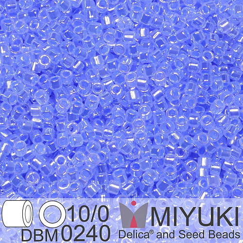 Korálky Miyuki Delica 10/0. Barva Dark Sky Blue Ceylon DBM0240. Balení 5g.