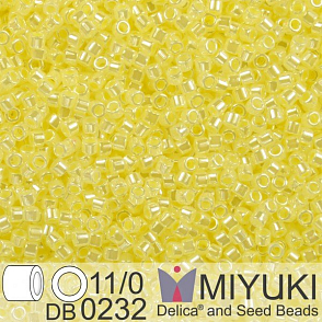 Korálky Miyuki Delica 11/0. Barva Lt Lemon Ice Ceylon DB0232. Balení 5g