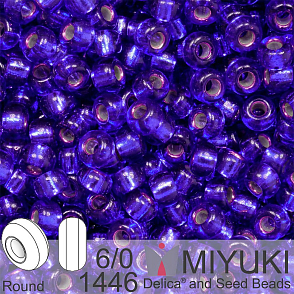 Korálky Miyuki MIX Round 6/0. Barva 1446 Dyed Silverlined Red Violet . Balení 5g